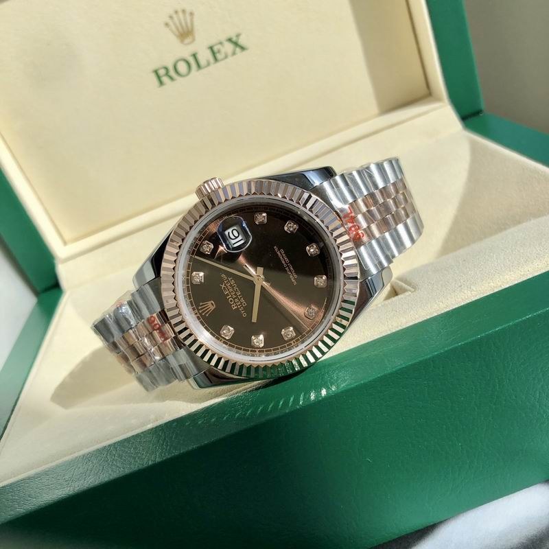 Rolex Datejust Brown Dial Diamond Two-Tone
