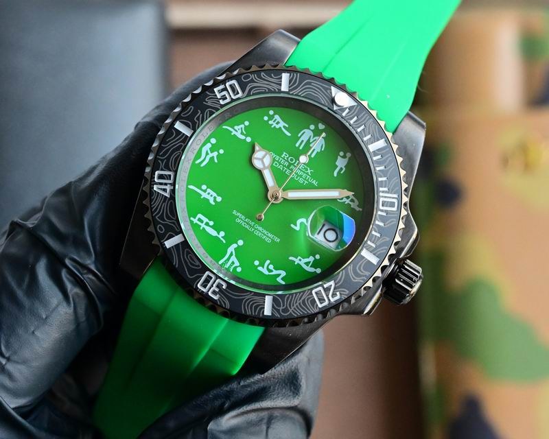 Rolex Datejust Green Dial Blacked Out
