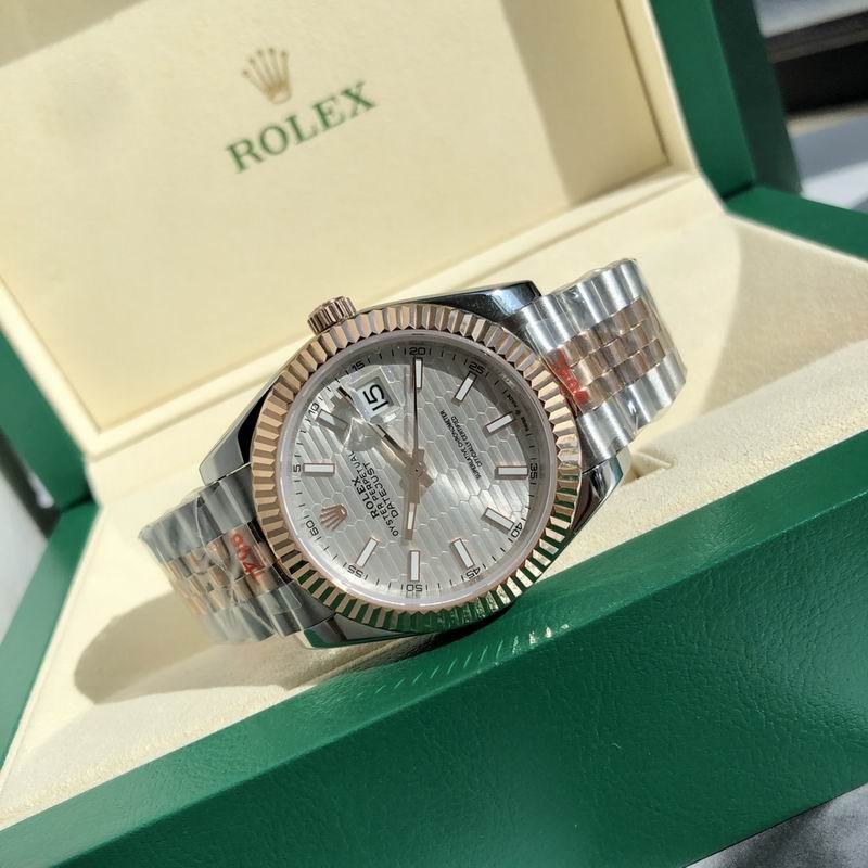 Rolex Datejust Silver Honeycomb Dial Two-Tone