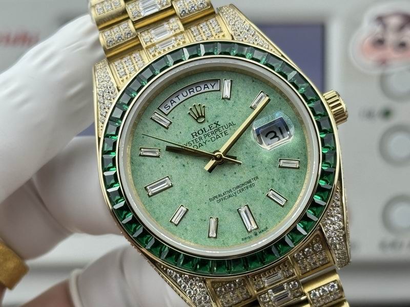 Rolex Day-Date Mint Green Emerald Bezel Gold
