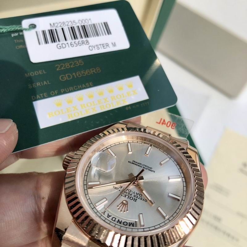 Rolex Day-Date Silver Dial Rose Gold