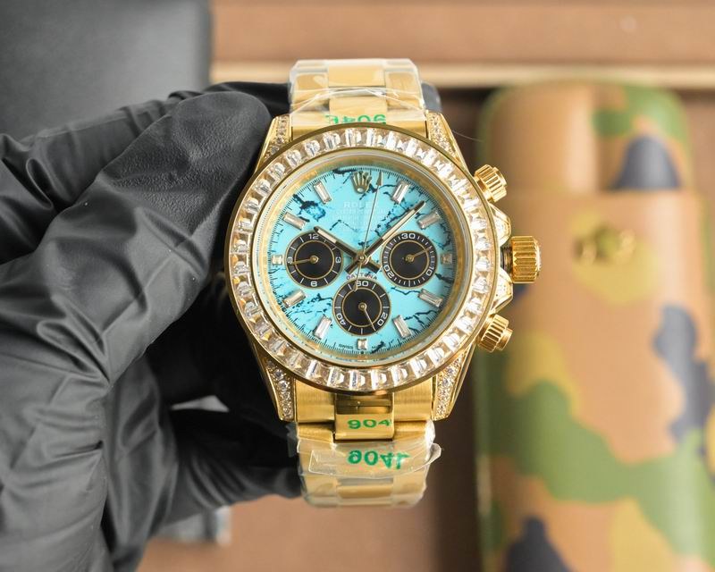 Rolex Daytona Turquoise/Diamond Bezel Gold