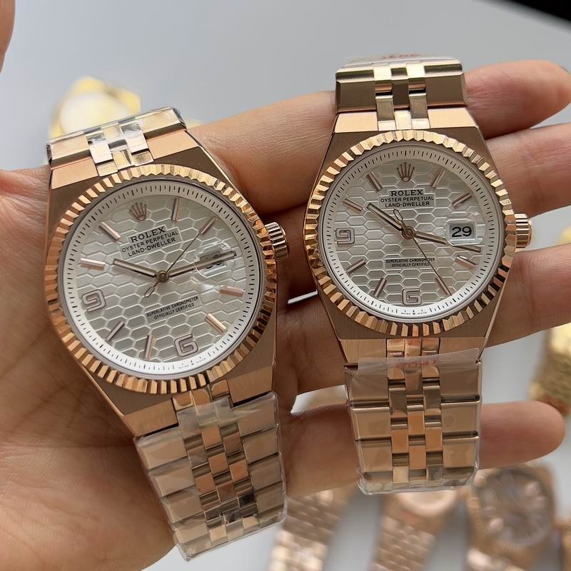 Rolex Oyster Perpetual White Honeycomb Dial Rose Gold