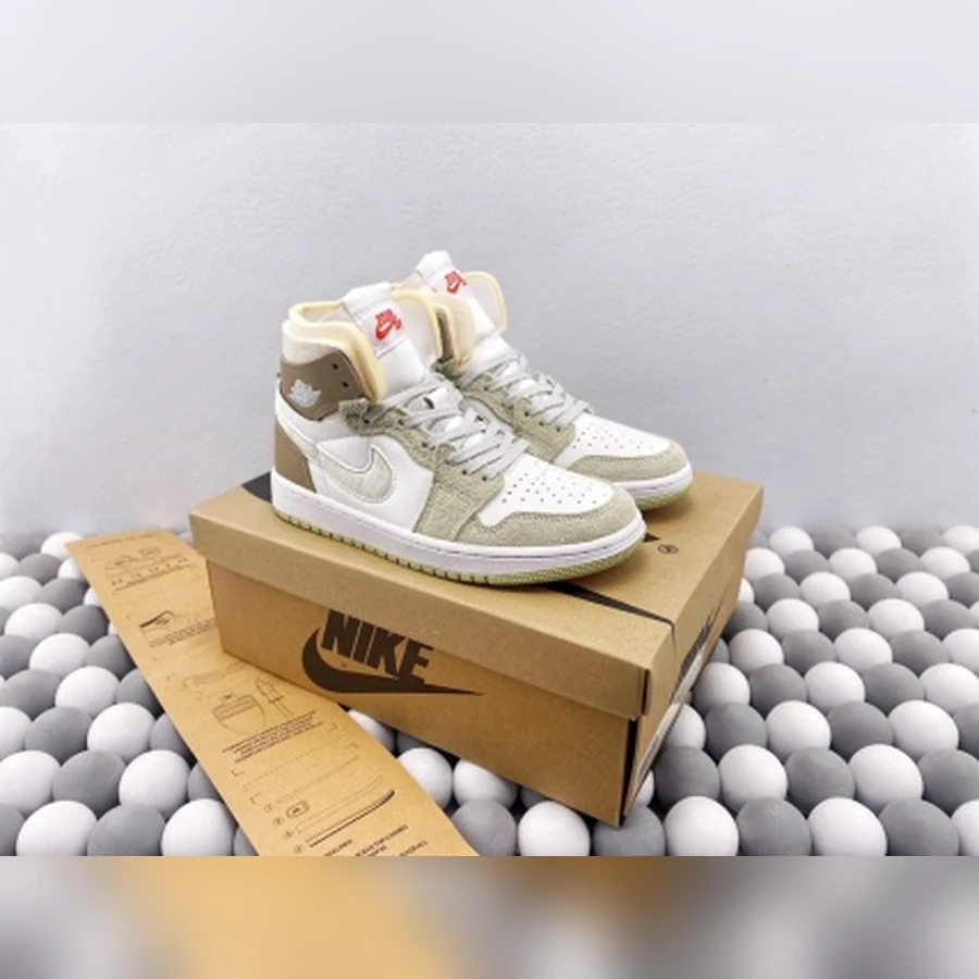 Jordan 1 High White Light Olive Tan
