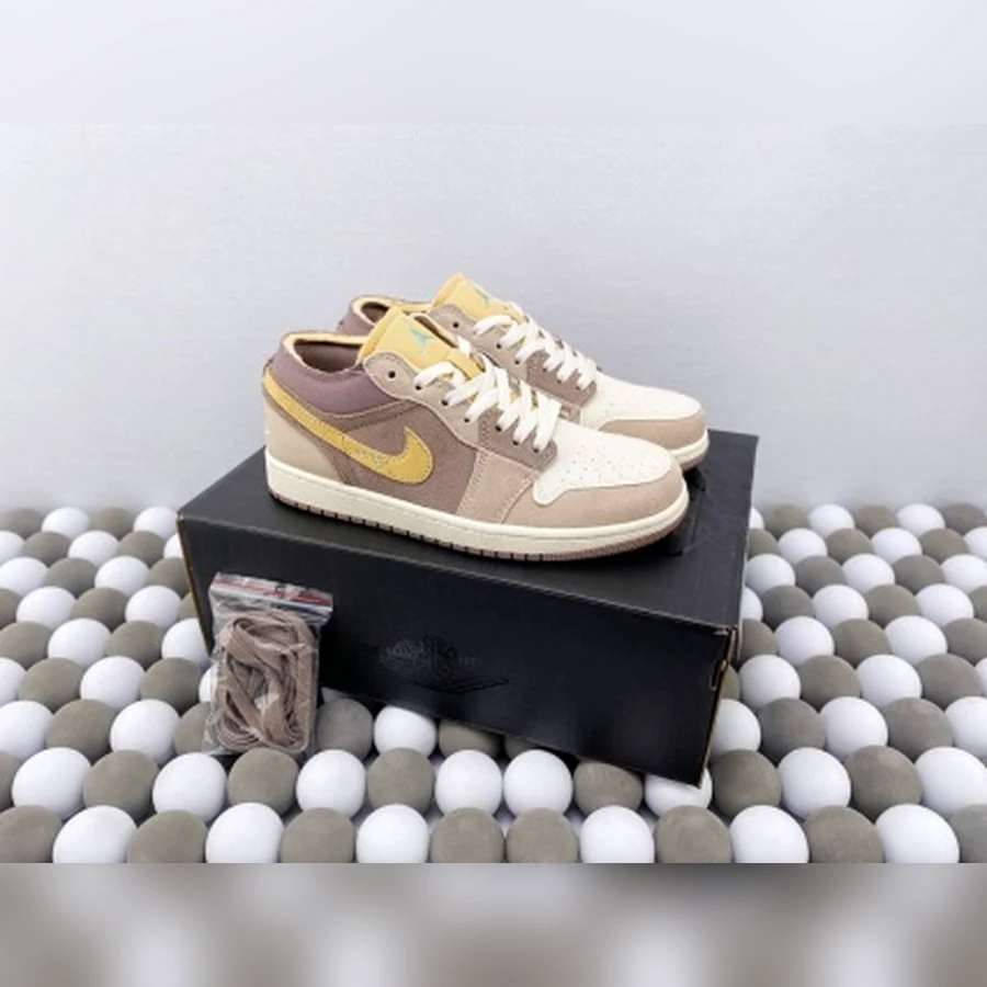 Jordan 1 Low Taupe Yellow Cream