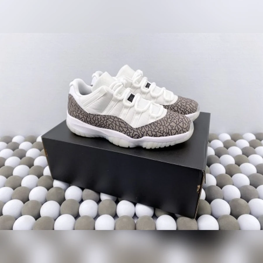 Jordan 11 Low White Elephant Print