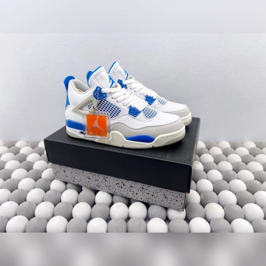 Jordan 4 White Military Blue Grey — Gallery