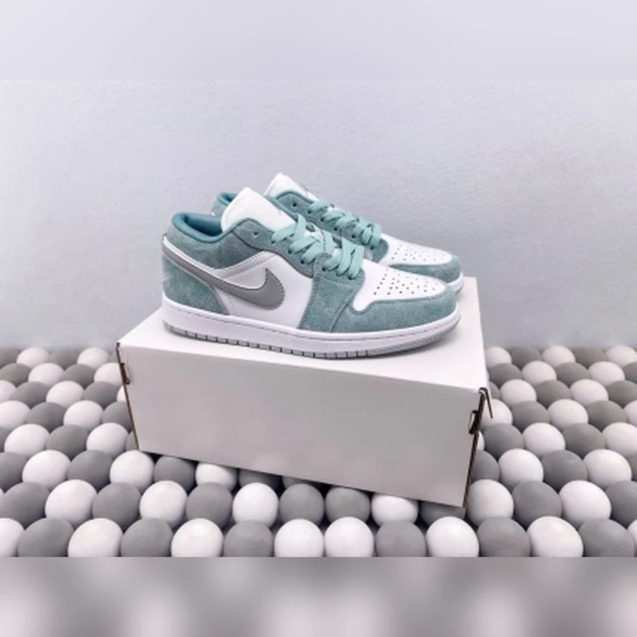 Jordan 1 Low Washed Teal White Grey