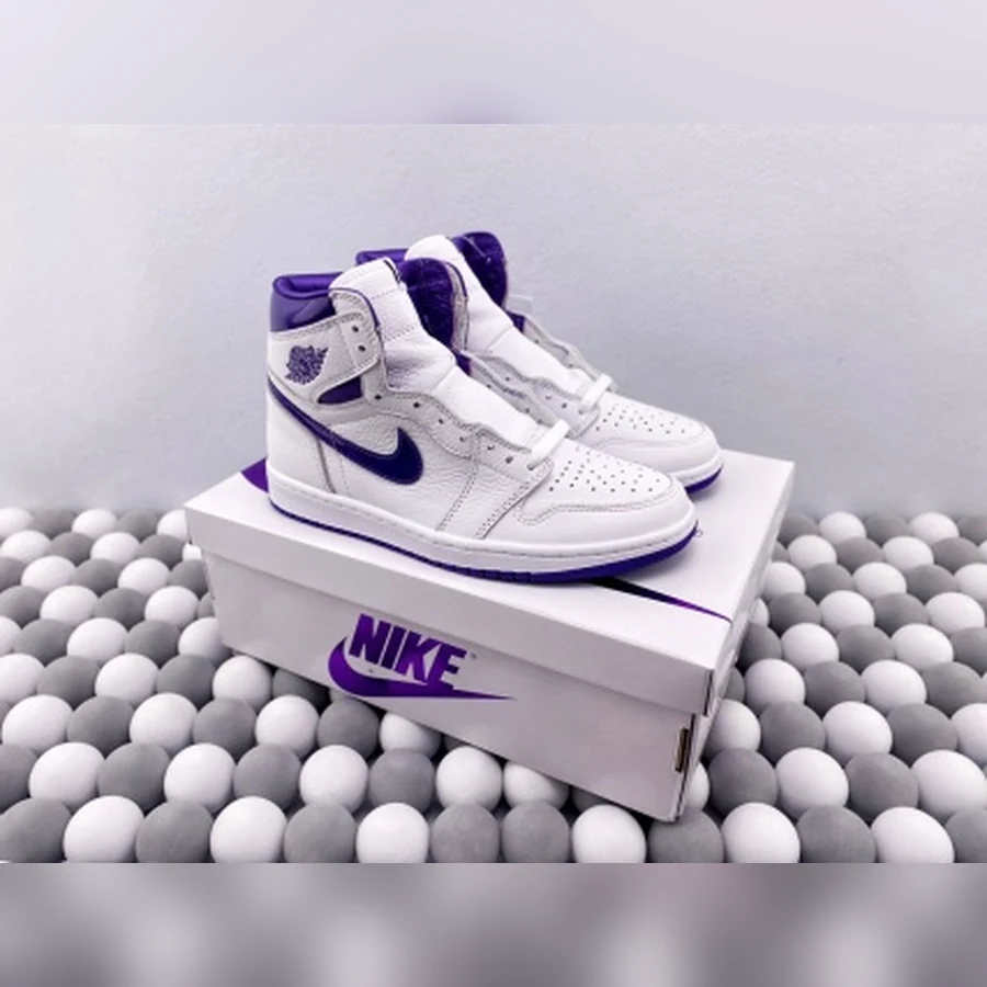 Jordan 1 High White Court Purple