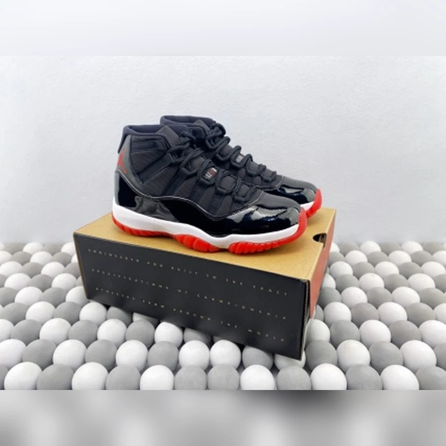 Jordan 11 Black Red White High — Gallery
