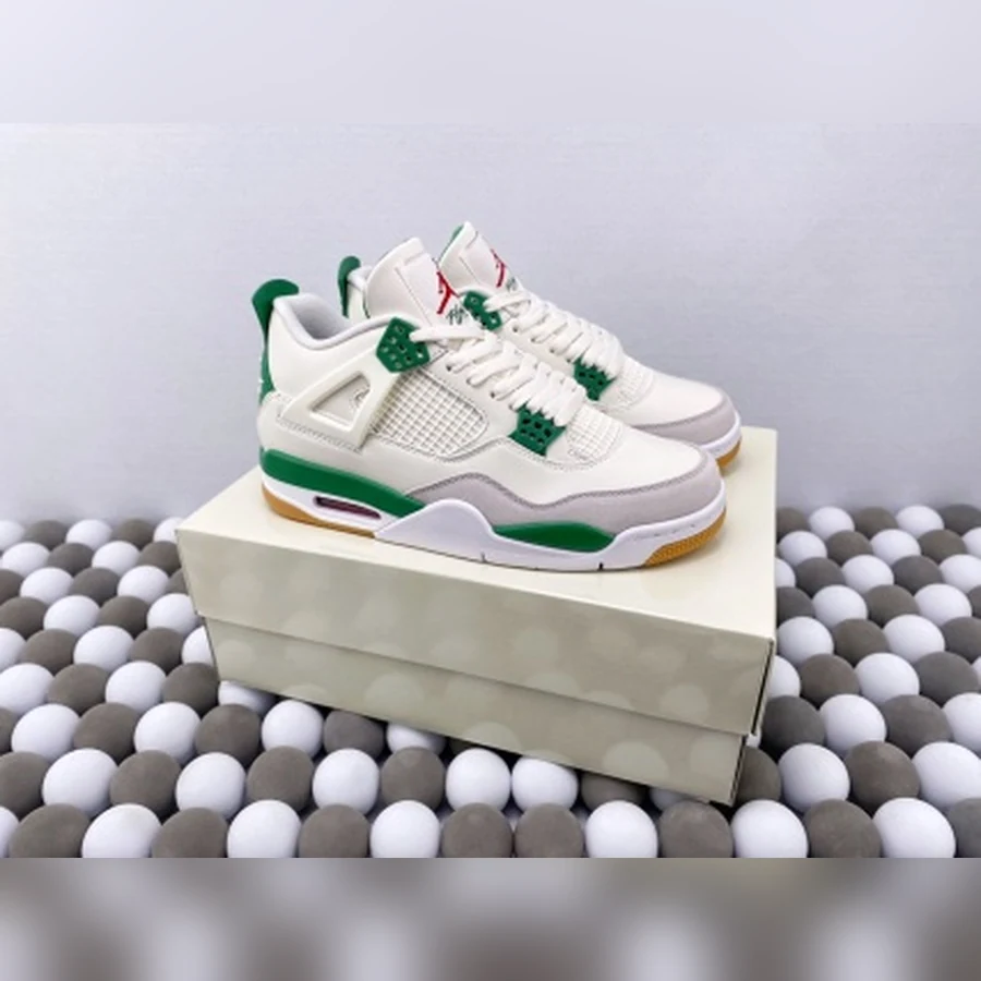 Jordan 4 White Pine Green Grey