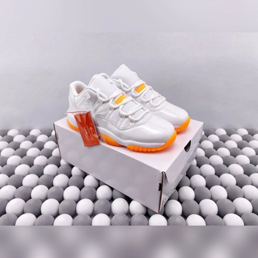 Jordan 11 White Citrus Orange