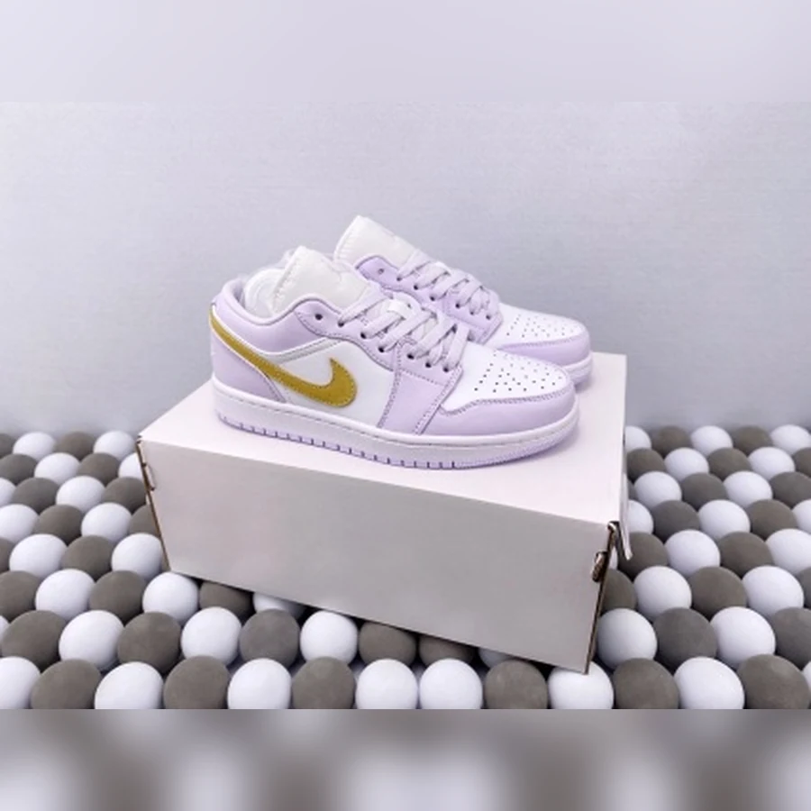 Jordan 1 Low Lavender White Mustard Gold