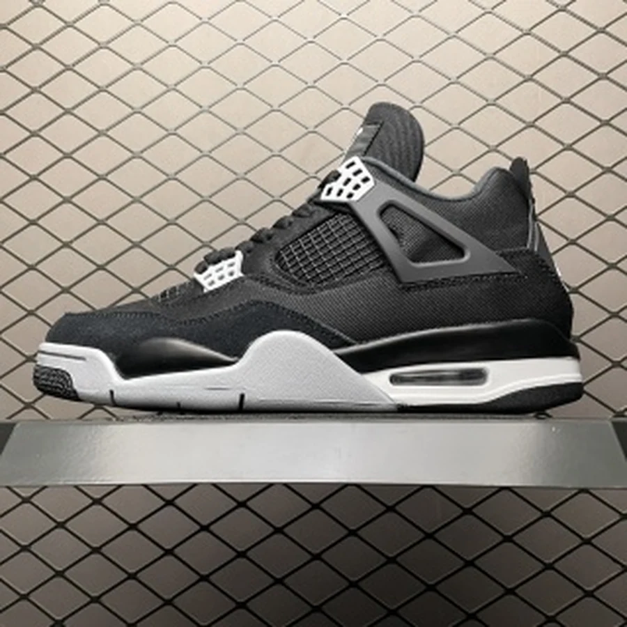 Jordan 4 Black Canvas White Grey
