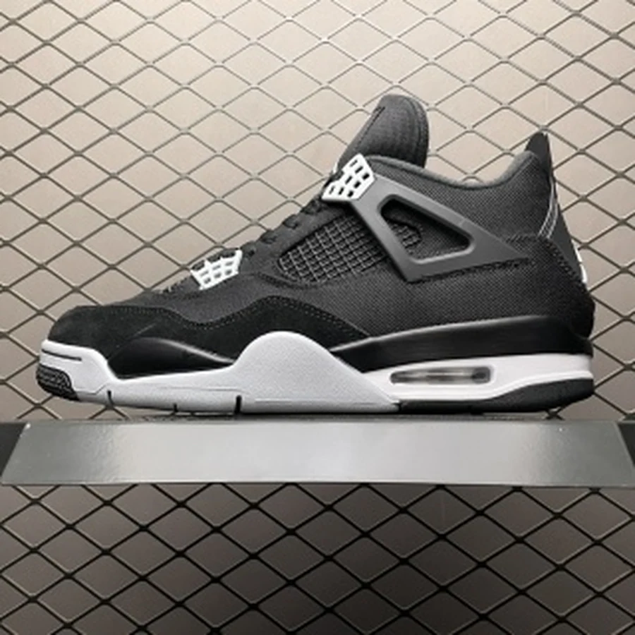 Jordan 4 Black Canvas White Grey — Gallery