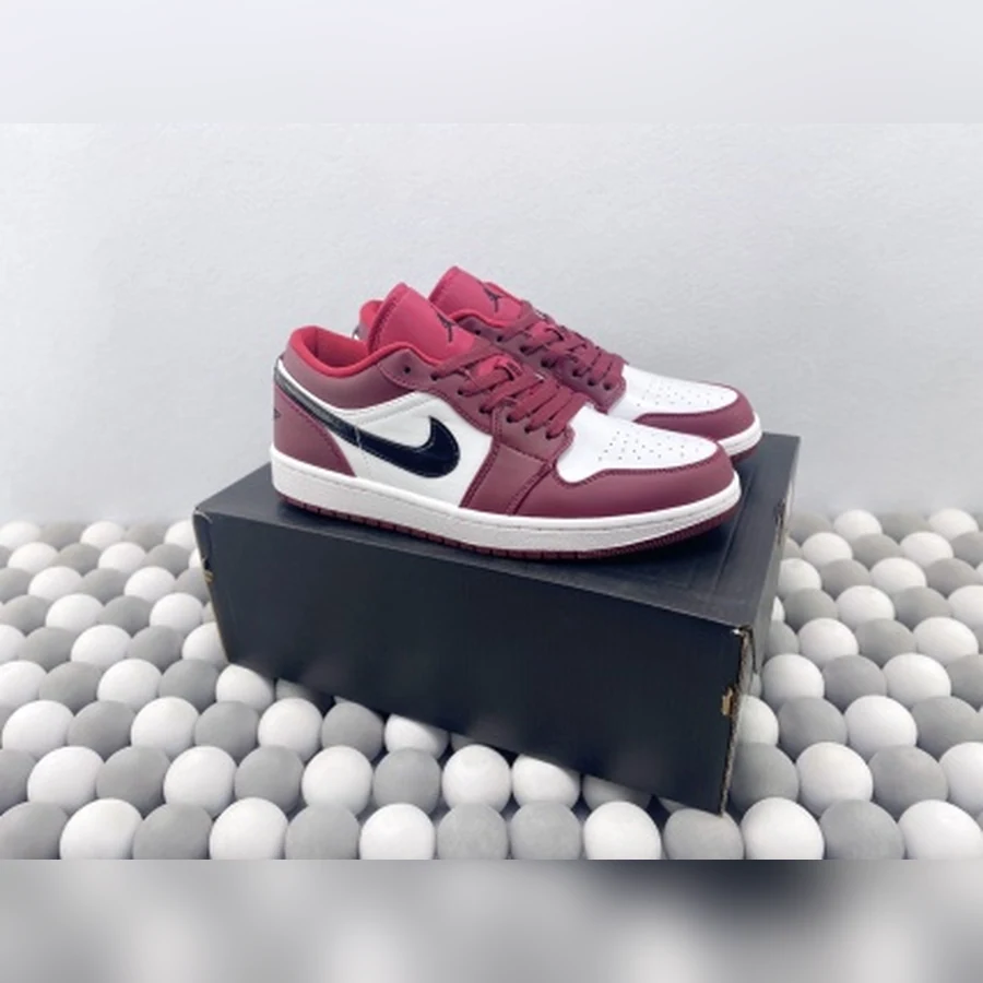 Jordan 1 Low Burgundy White Black