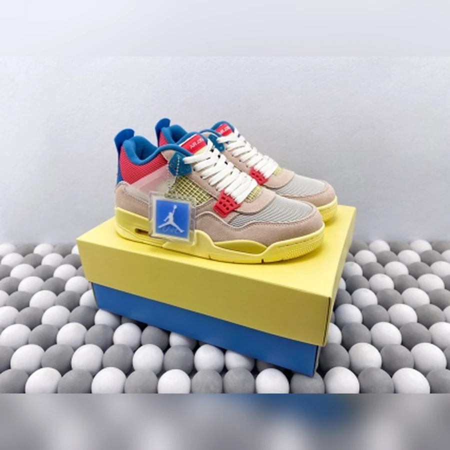 Jordan 4 Beige Blue Red Yellow
