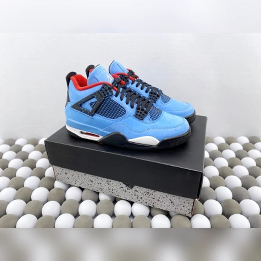 Jordan 4 University Blue Black Red — Gallery