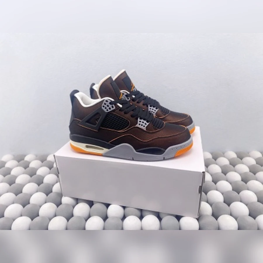Jordan 4 Black Starfish Grey