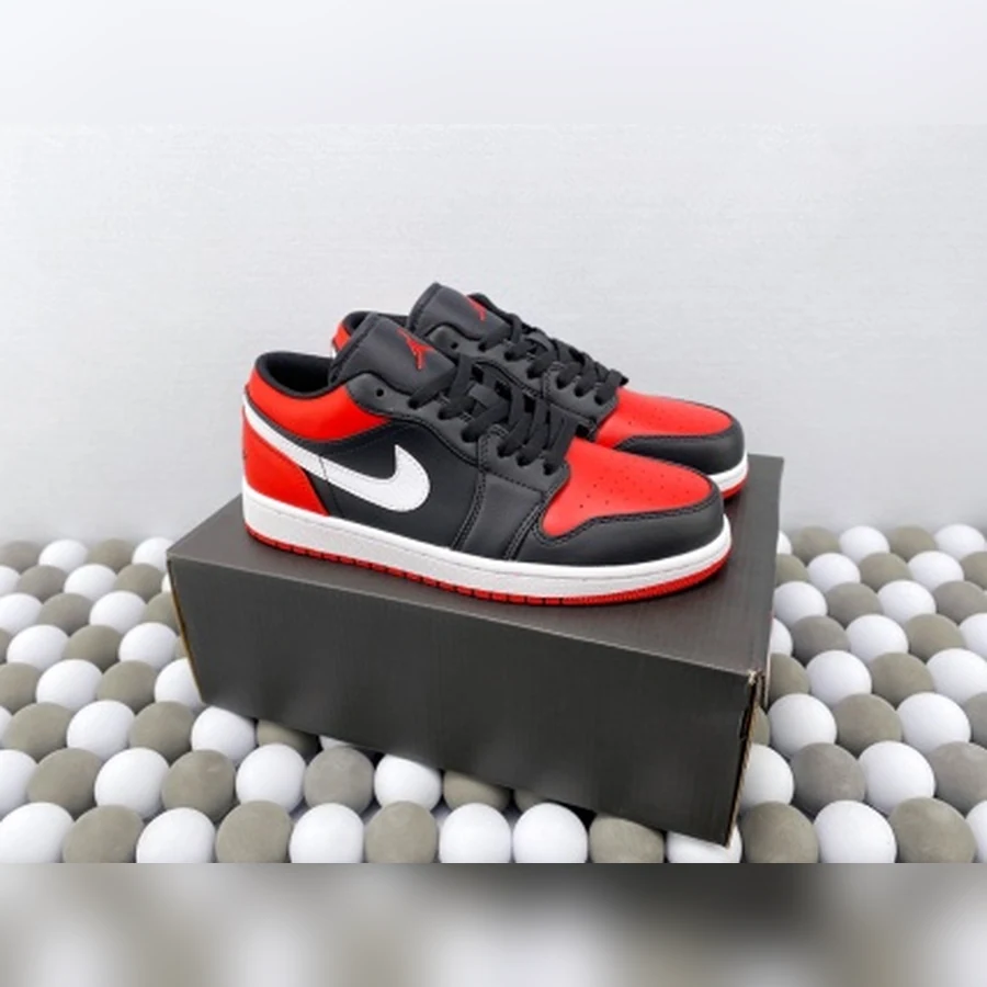 Jordan 1 Low Black Red White