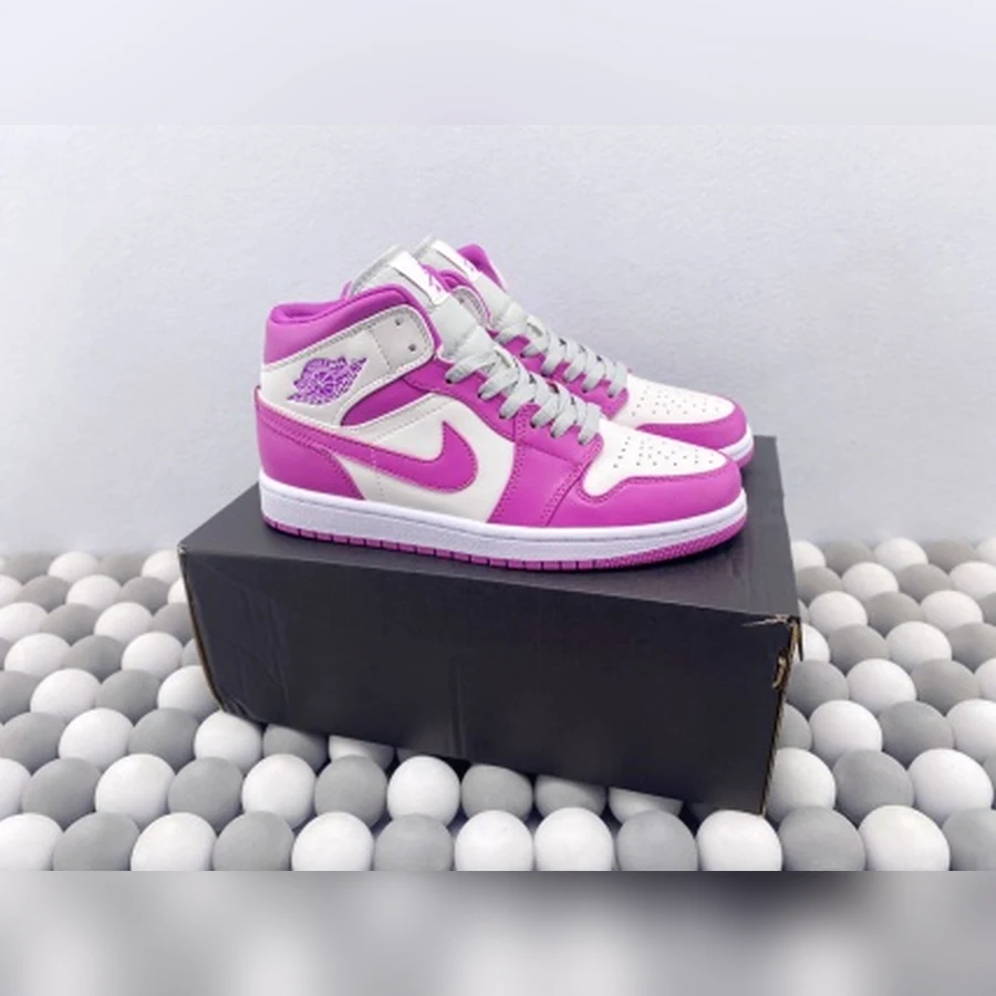 Jordan 1 Mid Magenta White