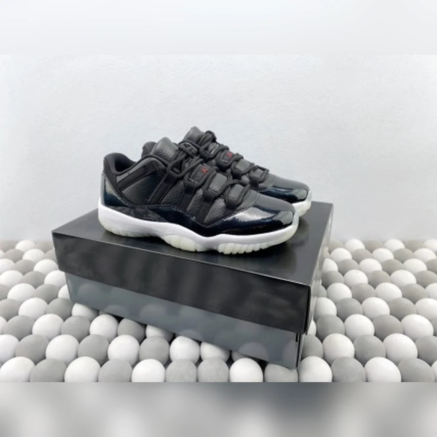 Jordan 11 Black White Red Low