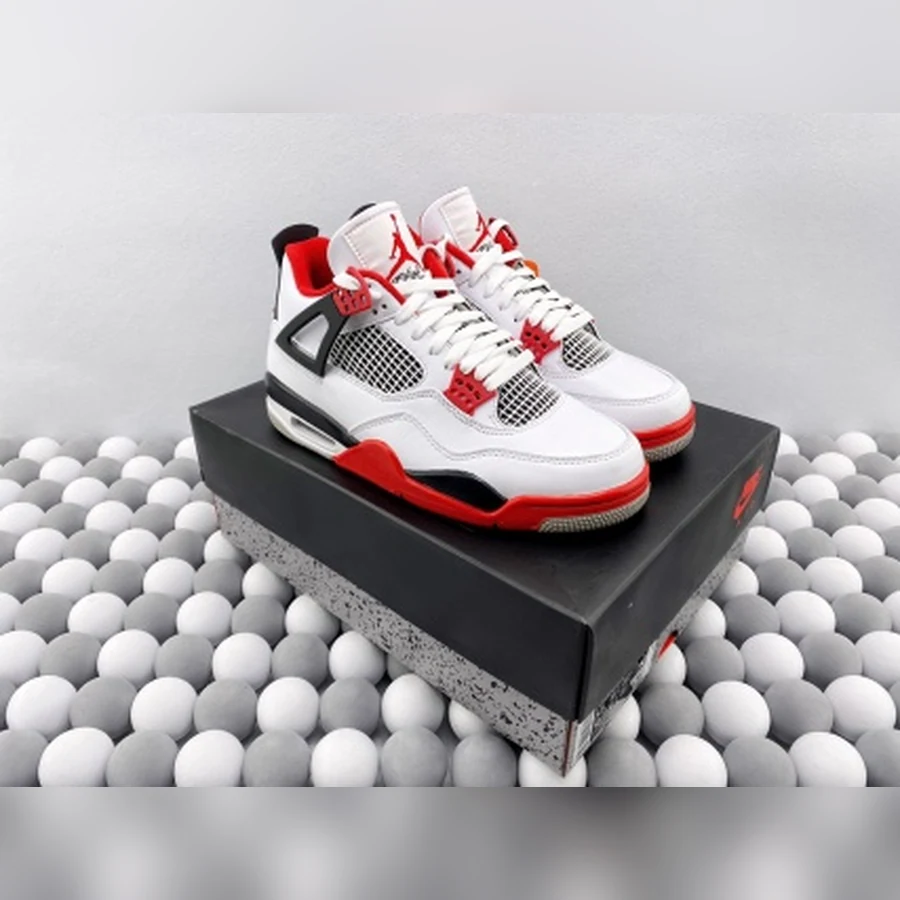 Jordan 4 White Fire Red Black — Gallery