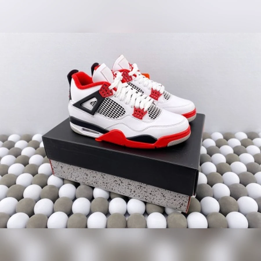 Jordan 4 White Fire Red Black — Gallery