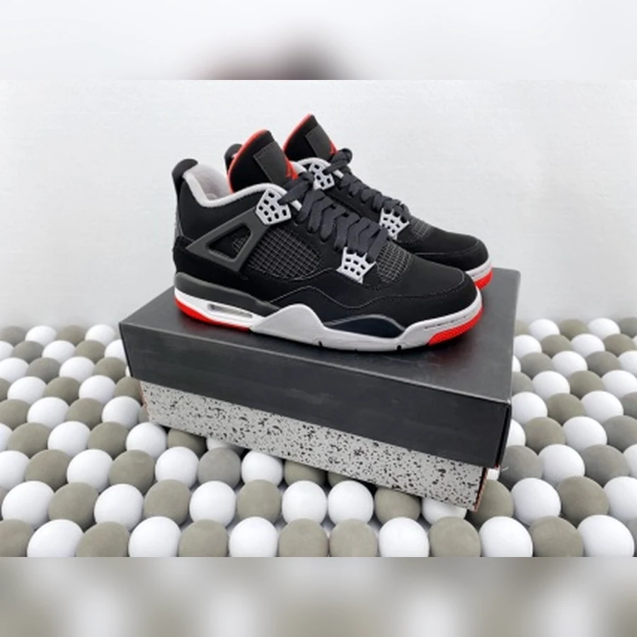 Jordan 4 Black Red Cement Grey