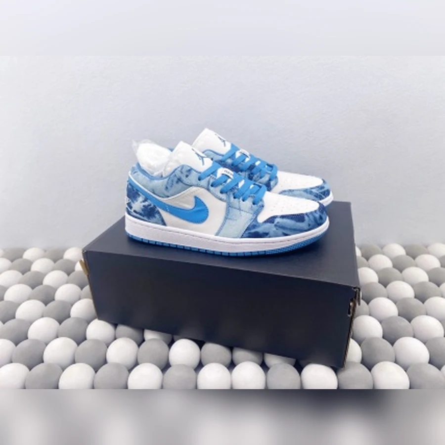 Jordan 1 Low Washed Denim Blue White