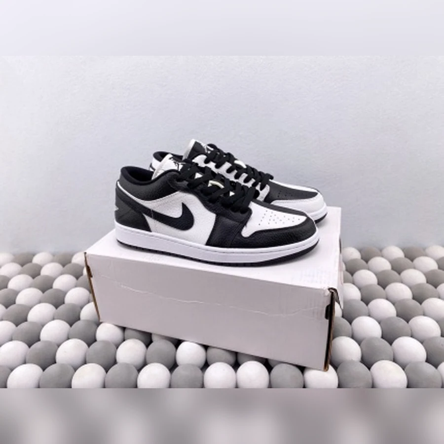 Jordan 1 Low Black White White Tongue