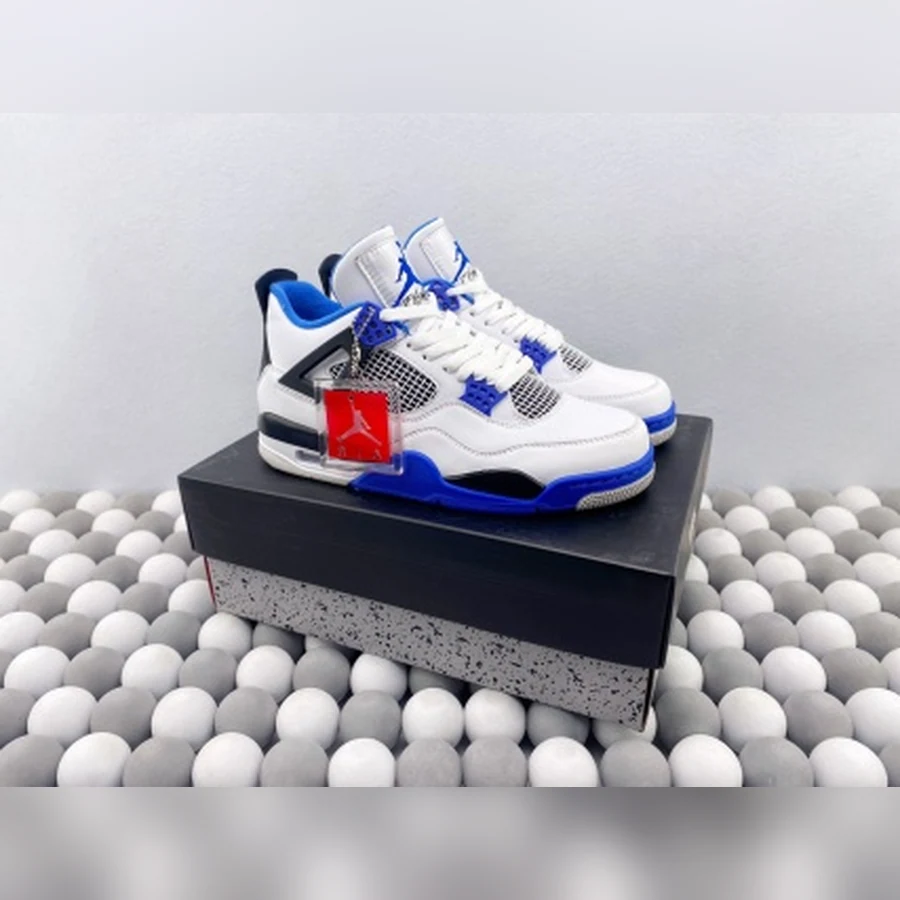 Jordan 4 White Game Royal Black