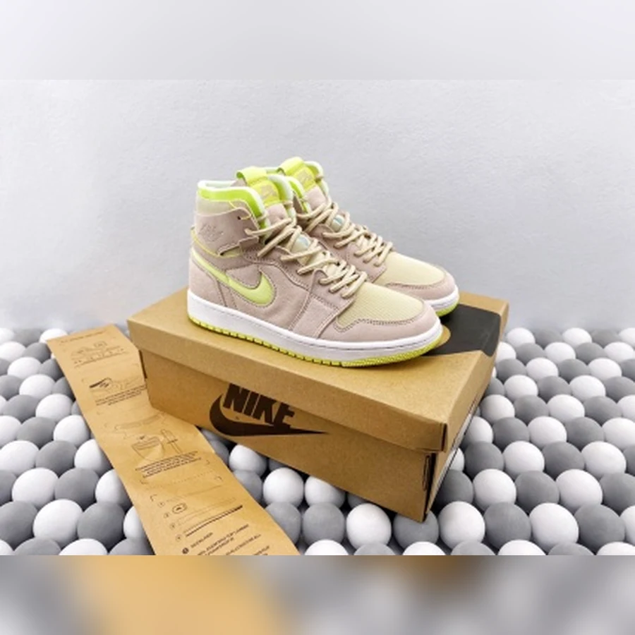 Jordan 1 High Beige Light Lemon Green