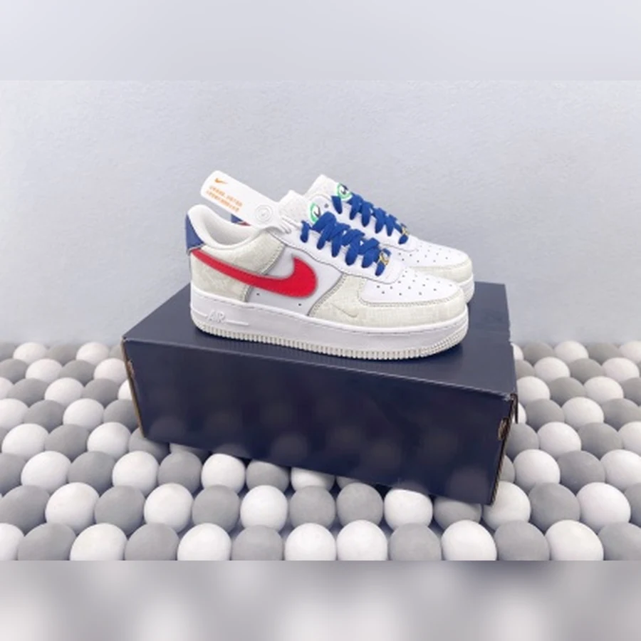 Nike Air Force 1 White Red Blue