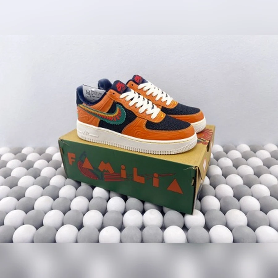 Nike Air Force 1 Orange Black Green