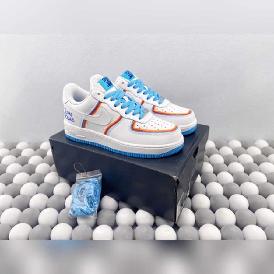 Nike Air Force 1 White Blue Orange