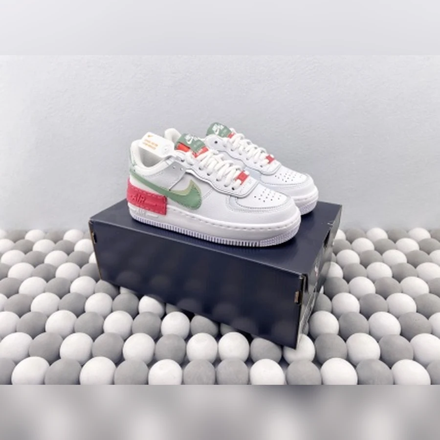 Nike Air Force 1 White Green Pink