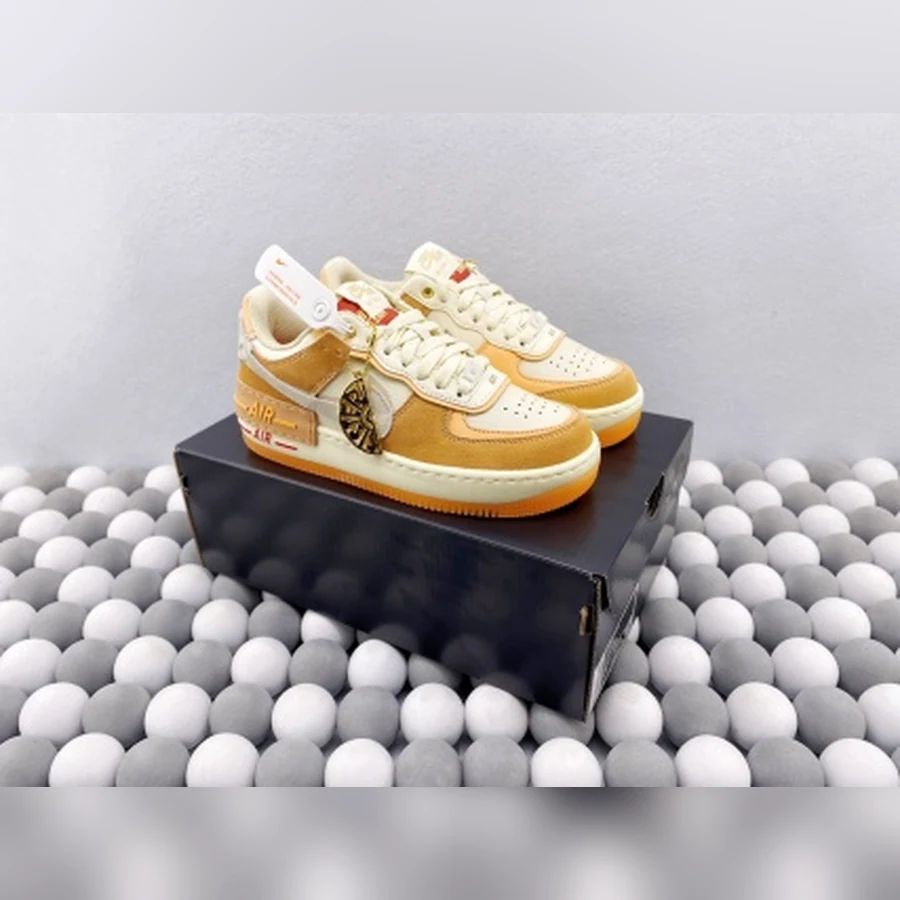 Nike Air Force 1 Yellow Tan Cream