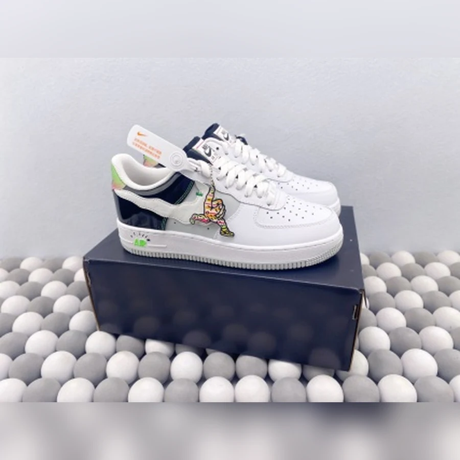 Nike Air Force 1 White Black Multi-Color