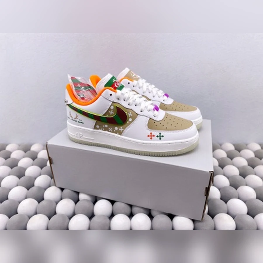 Nike Air Force 1 White Tan Multi