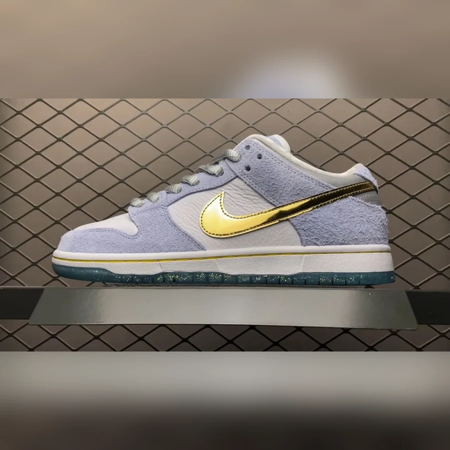 Dunk Low Light Blue White Gold — Gallery