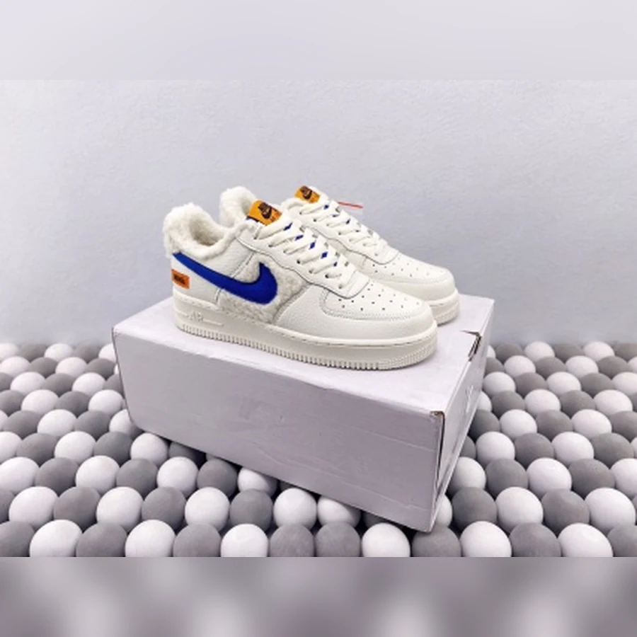 Nike Air Force 1 Off White Blue Fleece